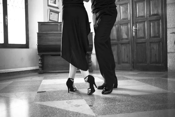 Bailarines Salón Pareja Salón Bodas Bailando Como Espectáculo — Foto de Stock