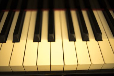 Konser salonu piyano klavye tuşları klasik müzik performans için hazır