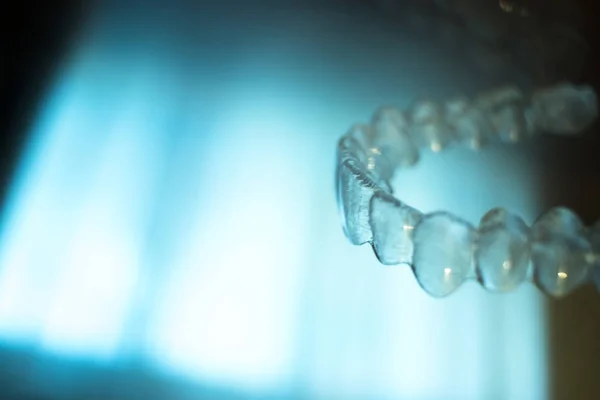 Dentes Dentários Claros Invisíveis Alisadores Aligner Para Tratamento Dentistas Ortodônticos — Fotografia de Stock