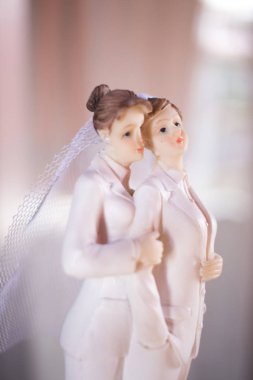Pasta topper lezbiyen düğün çift romantik evlilik kucaklama Lgbt tutan iki erkek gelinler tr.