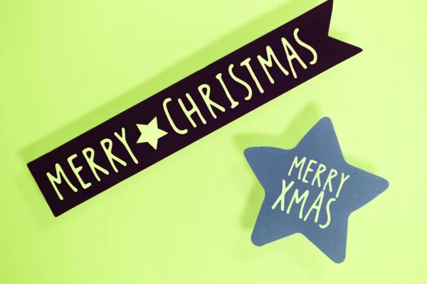 Merry Christmas Säsongsbetonade Xmas Hälsningar Meddelande Tagg — Stockfoto