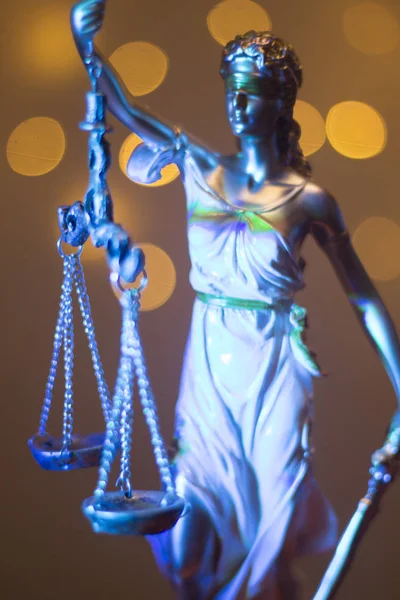 Rechtsanwälte Rechtsanwaltskanzlei Statue Die Blinde Justizgerichte Darstellt Figur Mit Waage — Stockfoto