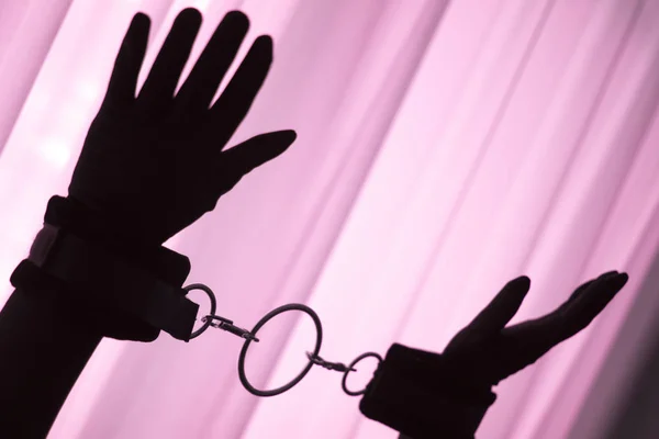 Φετίχ Δουλεία Σαδομαζοχιστικό Gear Δεμένα Χέρια Γυναίκα Καλλιτεχνικό Περίγραμμα Σέξι — Φωτογραφία Αρχείου