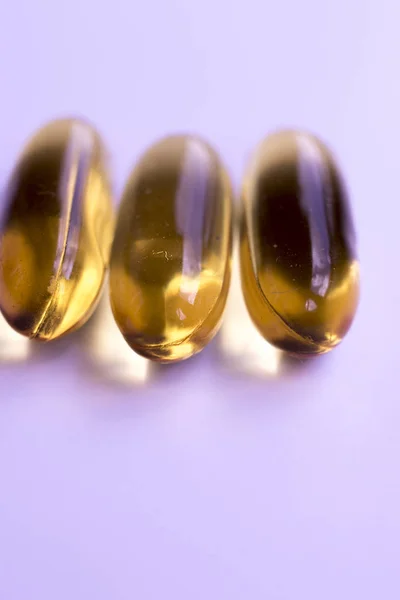 Morina Karaciğer Yağı Kapsülleri Vitamin Mineral Sağlık Sağlıklı Eklem Doğal — Stok fotoğraf