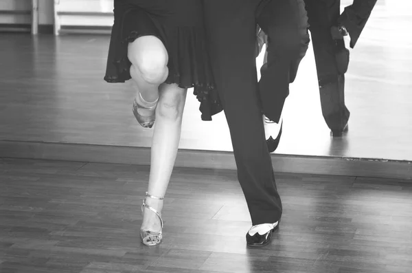 Baile Salón Pareja Bailarines Profesores Estudio Baile Escolar Ensayo — Foto de Stock