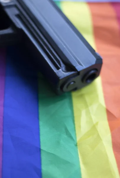 Pistola Automática Pistola Con Gay Lesbiana Lgbt Derechos Orgullo Homosexual —  Fotos de Stock