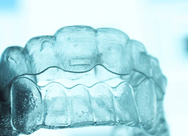 Plastica Invisibile Denti Allineatore Dentale Piastre Ortodontiche — Foto Stock