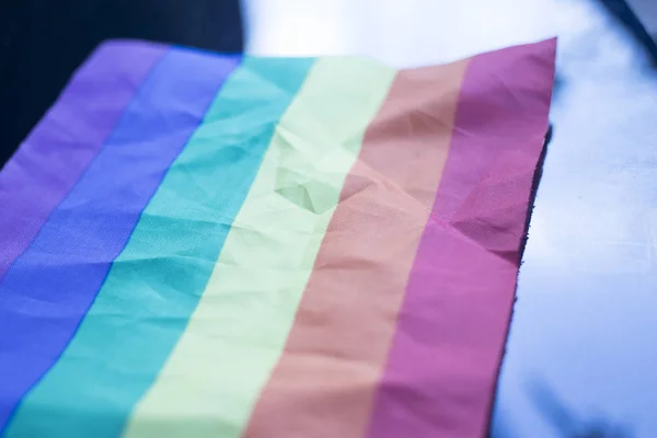 Gay Lesbianas Lgbt Derechos Homosexual Orgullo Bandera Con Arco Iris —  Fotos de Stock
