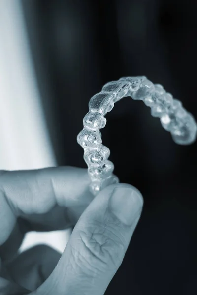 Colgadores Dientes Dentales Invisibles Soportes Utilizados Para Alinear Cada Diente — Foto de Stock
