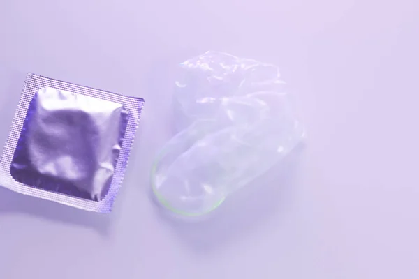 Гумові Латексні Презервативи Чоловічі Контрацептиви Безпечних Захворювань Вагітності Секс — стокове фото