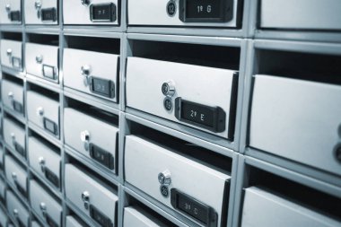 Sayılarla iç mektup kutuları bina konut daire blok.