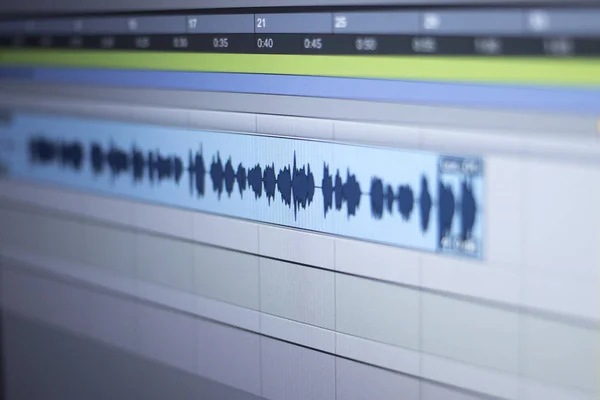 Registrazione Studio Editing Audio Del Computer Miscelazione Del Programma Controllo — Foto Stock