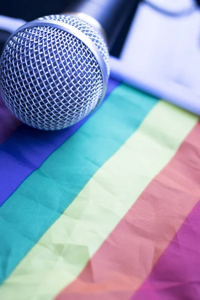 Gay Lesbianas Lgbt Derechos Homosexual Orgullo Bandera Con Arco Iris —  Fotos de Stock