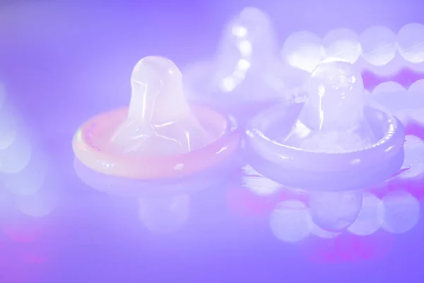 Гумові Латексні Презервативи Чоловічі Контрацептиви Безпечних Захворювань Вагітності Секс — стокове фото