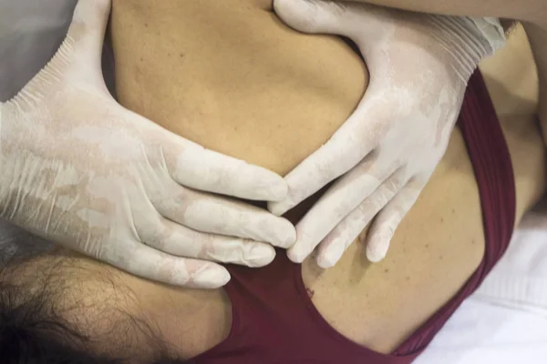 Fysiotherapie Kliniek Osteopathie Fysiotherapeut Behandeling Van Patiënt Schade Chiropractie Revalidatie — Stockfoto