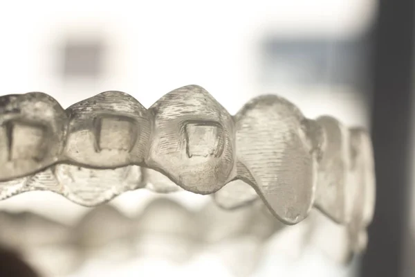 Invisível Plástico Braquete Dentes Aligner Dentário Alisadores Ortodônticos — Fotografia de Stock