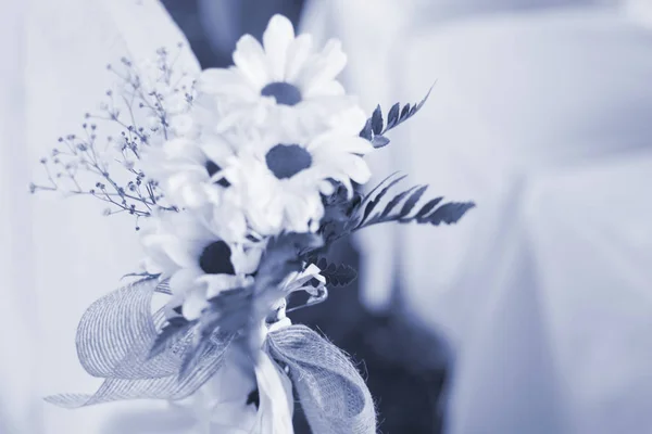 Jardin Été Extérieur Sièges Civils Mariage Avec Des Bouquets Fleurs — Photo