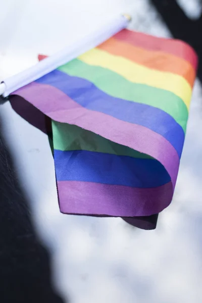 Gay Lesbianas Lgbt Derechos Homosexual Orgullo Bandera Con Arco Iris —  Fotos de Stock