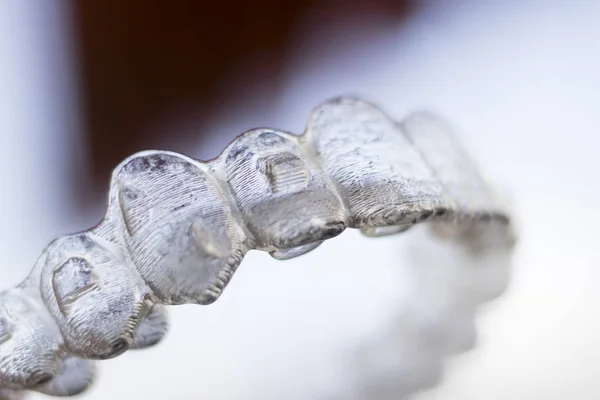 Invisible dental teeth aligners — Stock Photo, Image