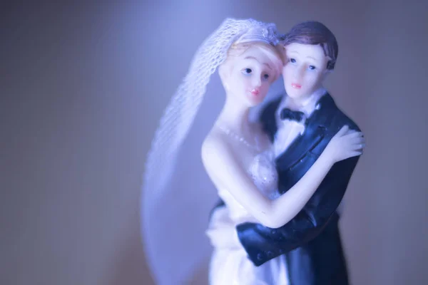 Wedding couple marriage dolls — Stock Photo, Image