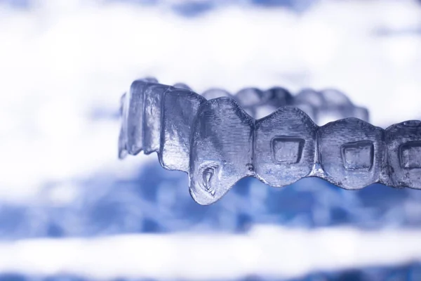 Invisible Moderno Plástico Estético Odontología Dental Soportes Dientes Alineador Alisadores — Foto de Stock