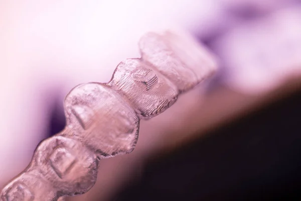 Colgadores Dientes Dentales Invisibles Soportes Utilizados Para Alinear Cada Diente — Foto de Stock