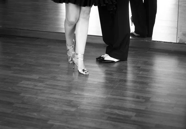 Ballroom Dance Salsa Dancer Instructors Man Woman Couple Dancing Shcool — Stock Photo, Image