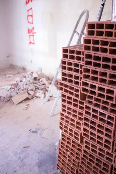 Trabajos Renovación Edificios Apartamento Que Muestra Las Obras Reforma Los — Foto de Stock