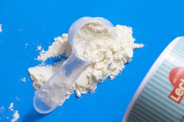 Spor ek, kreatin, hmb, bcaa, amino asit ya da vitamin mesure tozu ile. Spor beslenme kavramı. BCAA, l-karnitin, kreatin
