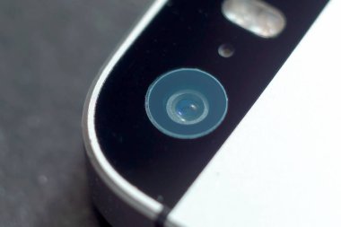 Bir cep telefonu kamera yakın çekim. Makro çekim