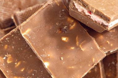 Üstten Görünüm kökenli sütlü çikolata parçaları