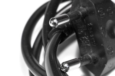 Siyah Güç kablosu tak ve soket ile