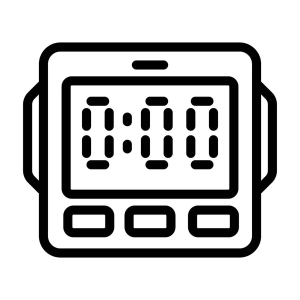 Digital kitchen timer icon, outline style — Stock Vector