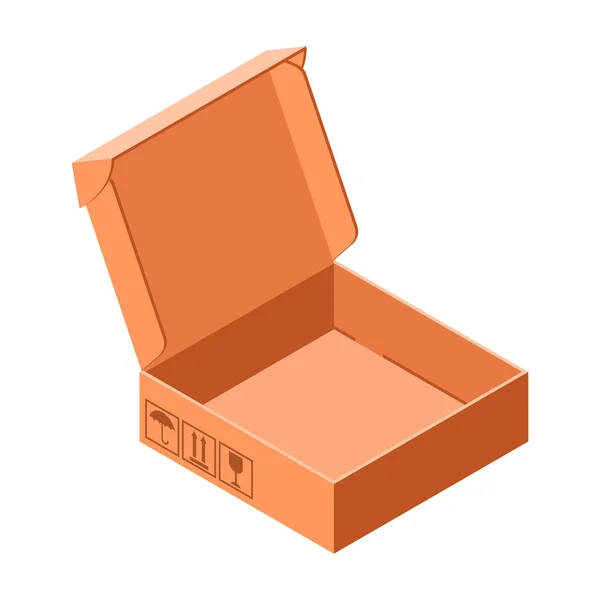 Icono de caja de cartón de zapato, estilo isométrico — Vector de stock