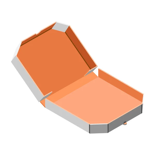 Піктограма відкритої коробки для піци, ізометричний стиль — стоковий вектор