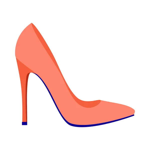 Icône chaussure femme rouge, style plat — Image vectorielle