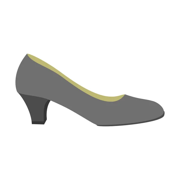 Icône chaussure femme noire, style plat — Image vectorielle