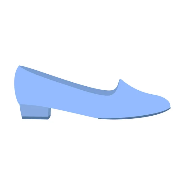 Blauwe lage schoen pictogram, vlakke stijl — Stockvector