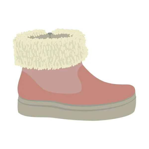 Vinter kvinna sko ikon, platt stil — Stock vektor