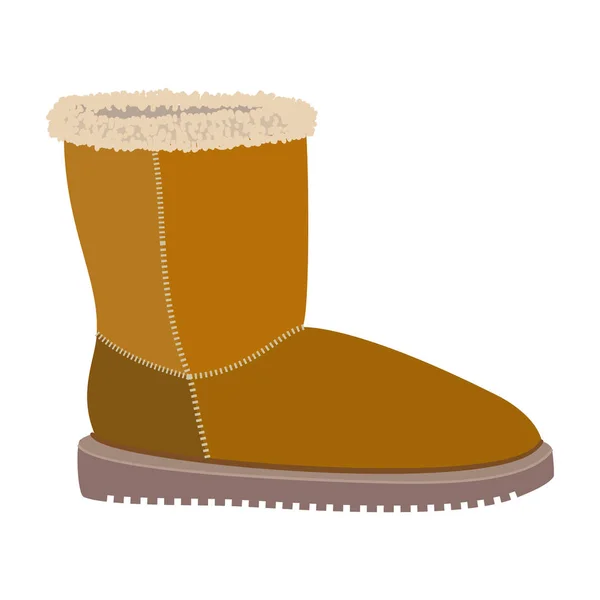 Soft winter boot icon, flat style — Stock Vector