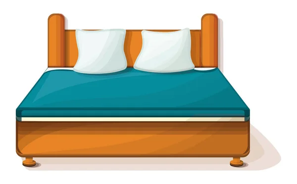 Icono de cama King size, estilo de dibujos animados — Vector de stock