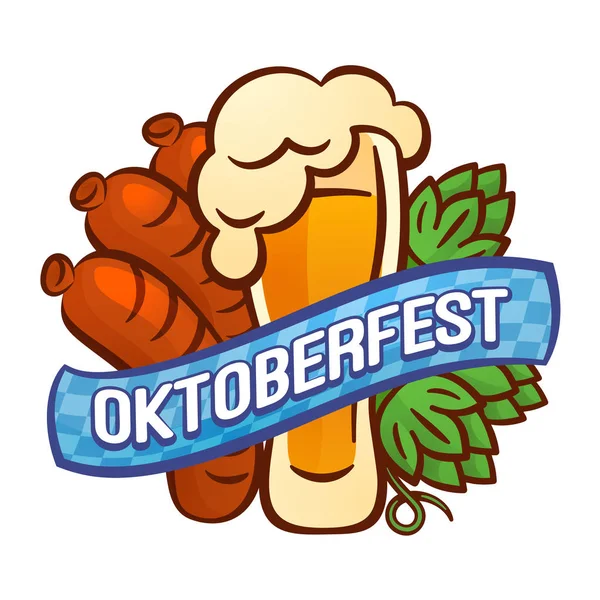 Oktoberfest Logo, Cartoon-Stil — Stockvektor