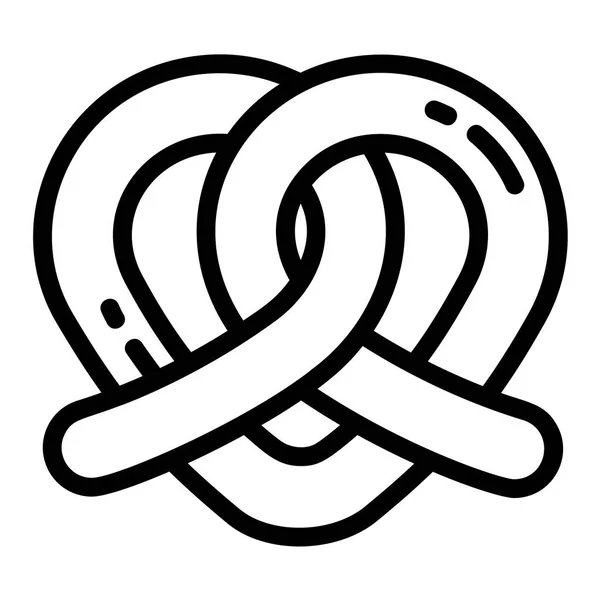 Corazón icono pretzel, estilo de contorno — Archivo Imágenes Vectoriales