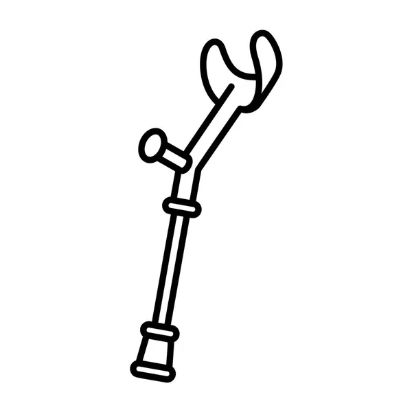 Elbow crutch icon, outline style — Stock Vector