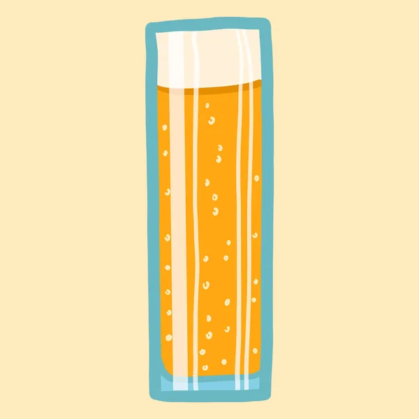 Beer glass icon, hand drawn style — Stock Vector