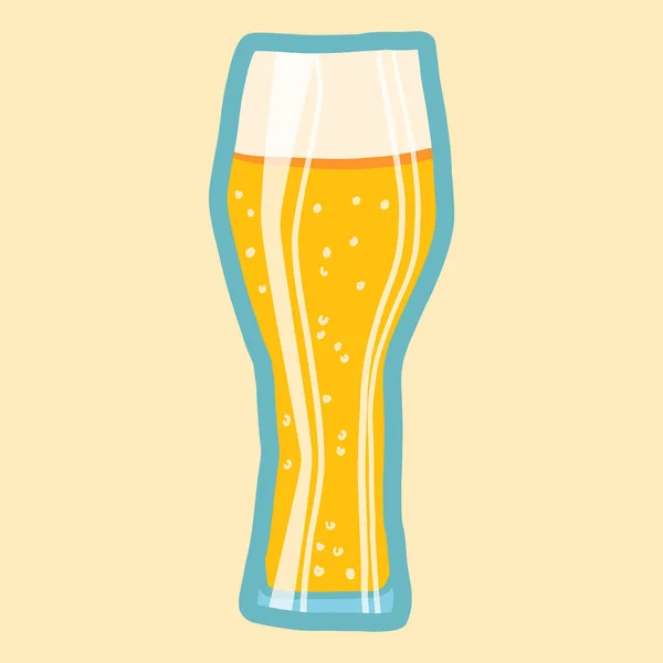 Ale beer glass icon, hand drawn style — Stock Vector