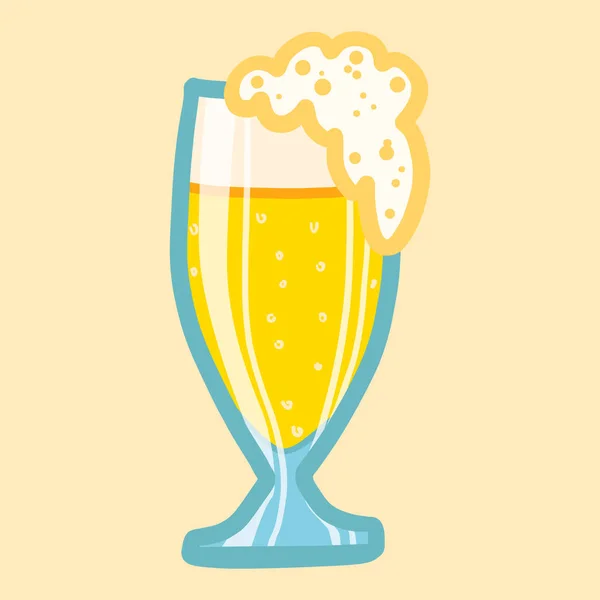 German beer glass icon, hand drawn style — Stock Vector