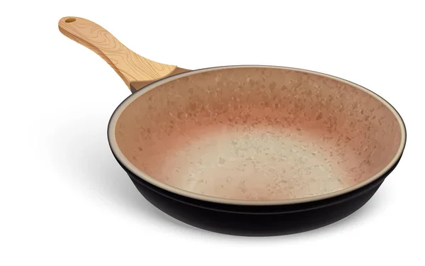 Cozinhar fritar pan ícone, estilo realista — Vetor de Stock