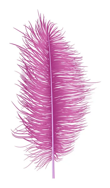 Pink feather icon, realistic style — Stock Vector