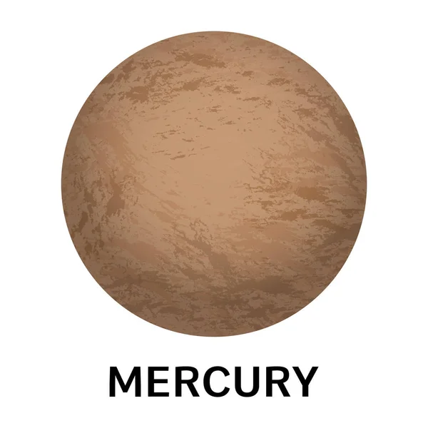 Иконка планеты Меркурий, реалистичный стиль — стоковый вектор